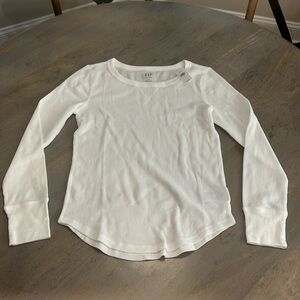 NWT Gap White Waffle Long Sleeve Tee
